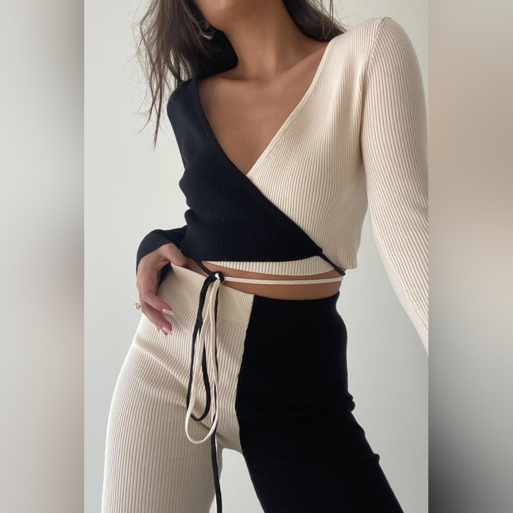 Knit Two-Tone Cotton Set - NWOT